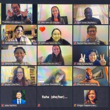 Yuh Wen co-facilitates the 2021 LEAD weekend for NLC Chicago on Zoom.